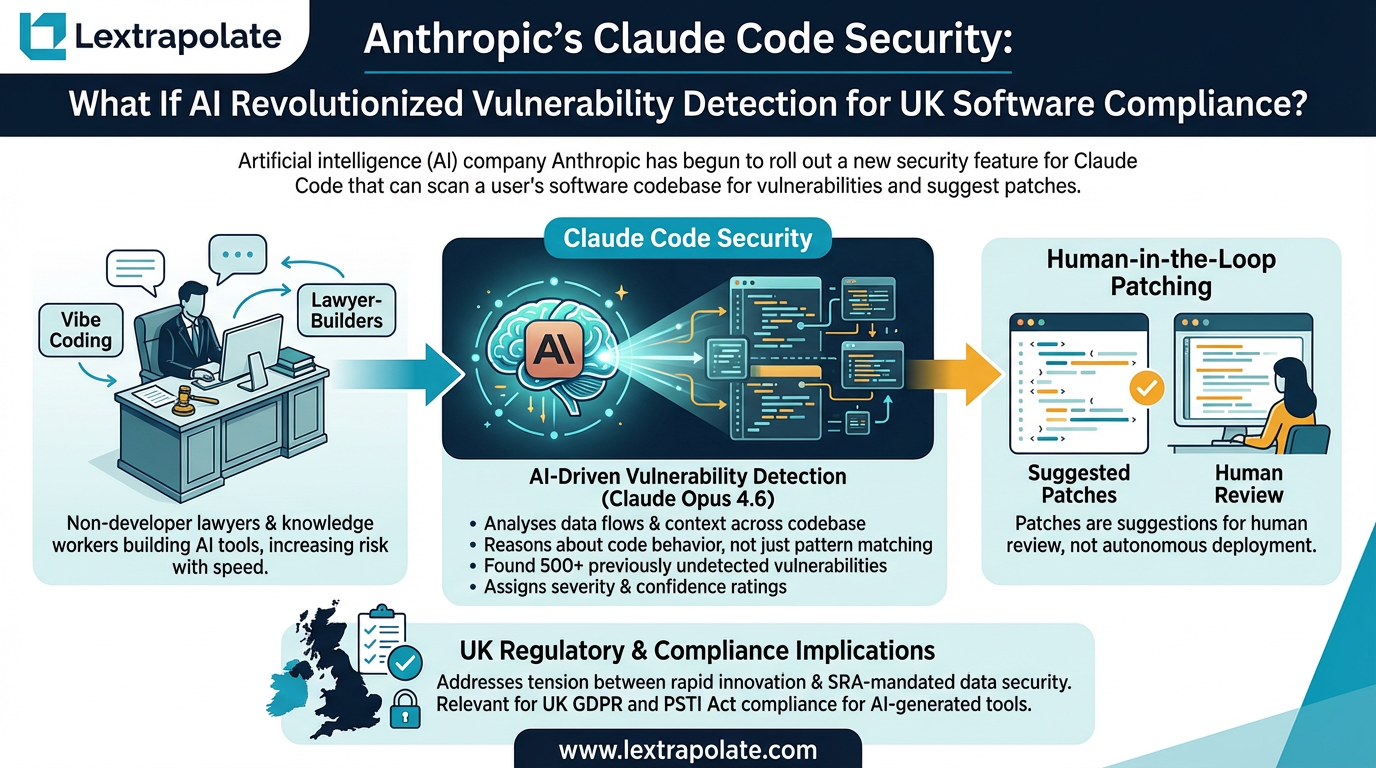 What if you could let AI audit your code before deploying it? Claude Code Security and what it means for lawyer-builders